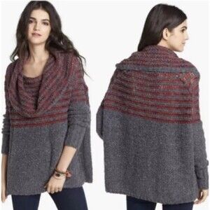 Free People Sweater Womens Knit Cowl Neck Wool Linen Mohair Oversized Slouchy XS